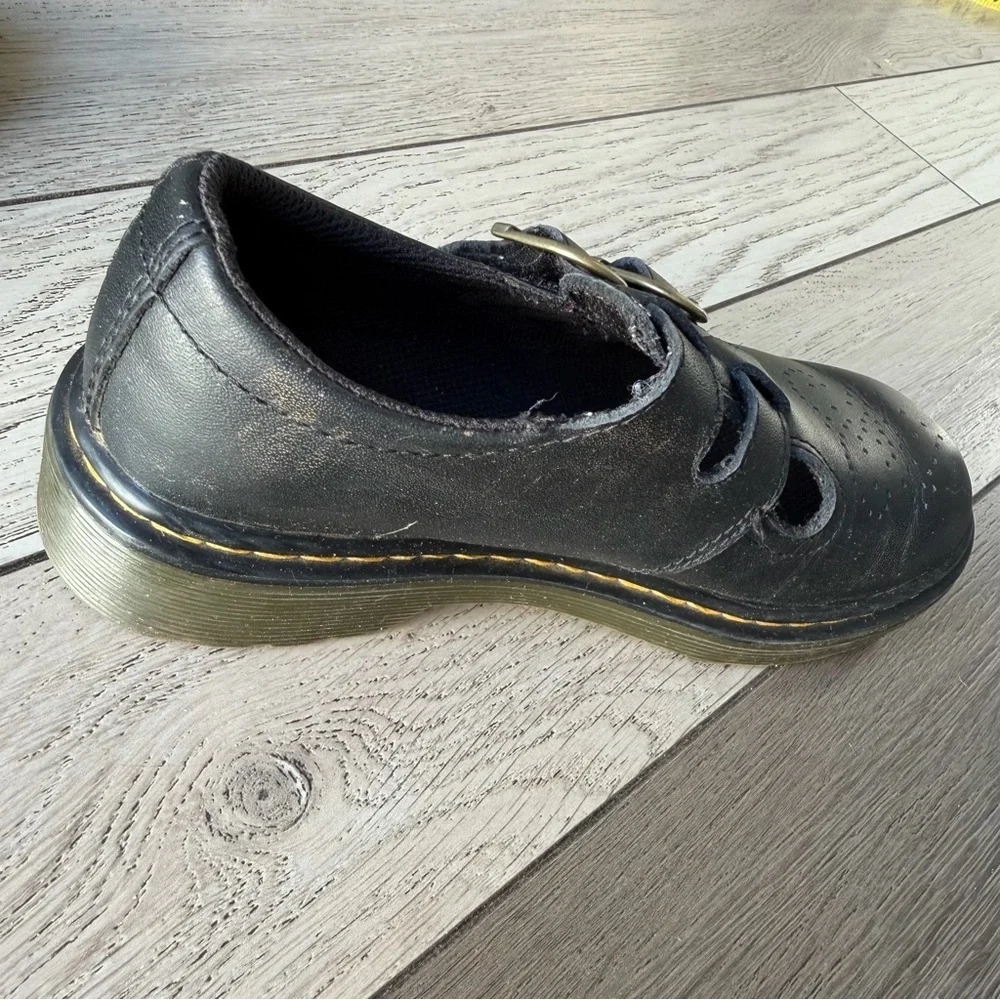 Dr. Martens Kids Black Leather Mary Jane Shoes